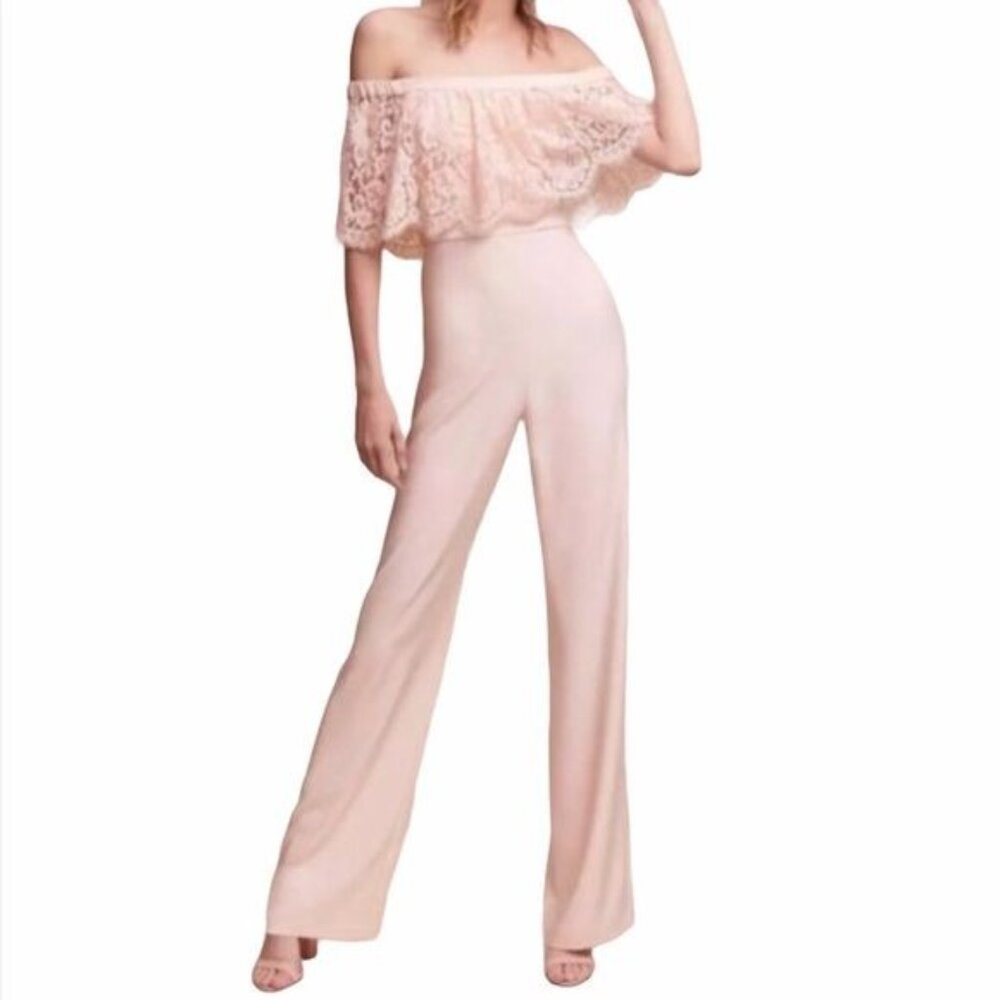 BHLDN Theia Mila Jumpsuit in Ballet Slipper Pink Size 8 EUC